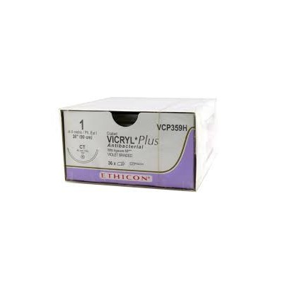 VICRYL 1 CR 1/2 48MM 90CM BTE/36